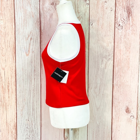 ‼️CLEARANCE SALE‼️ Women’s Red & White Ribbed Graphic Tank Top NWT Size Large - Picture 5 of 10